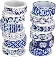 Amazon.com: Bolsome 12 Rolls Chinoiserie Washi Tape Blue